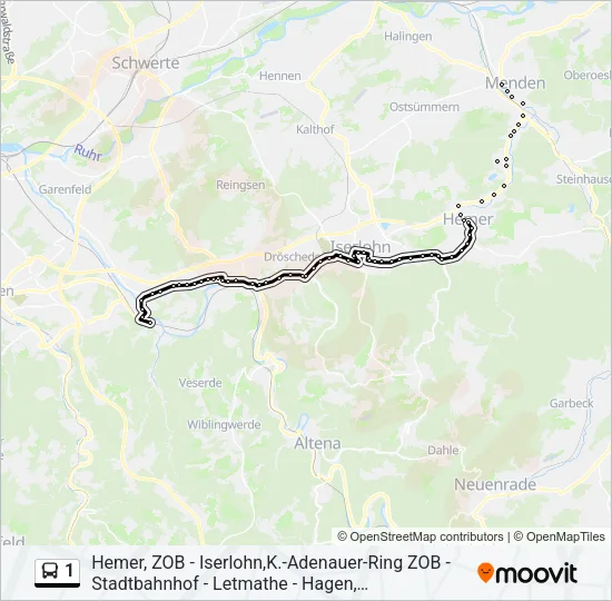 1 Bus Line Map