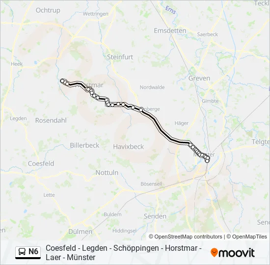N6 Bus Line Map