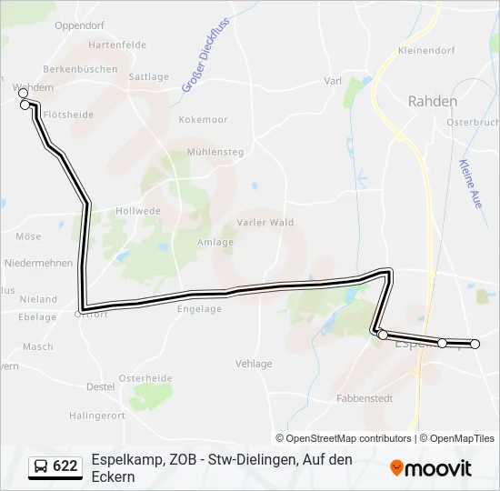 622 Bus Line Map
