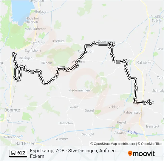 622 Bus Line Map