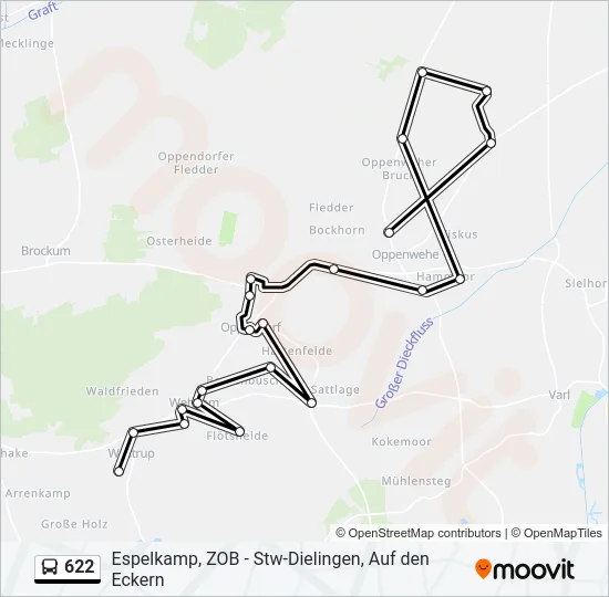 622 Bus Line Map