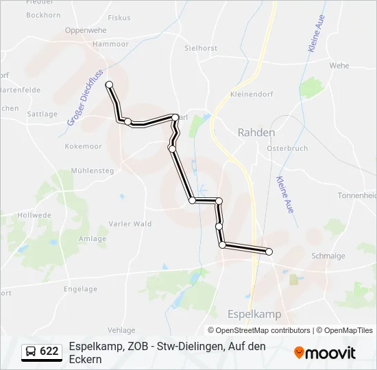 622 Bus Line Map