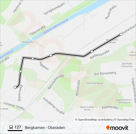127 Bus Line Map