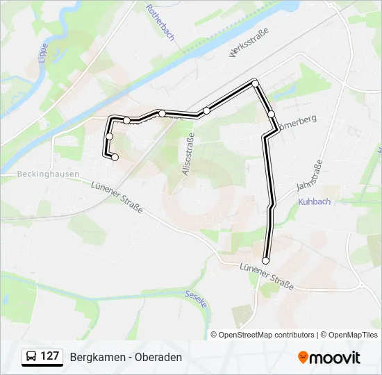 127 Bus Line Map