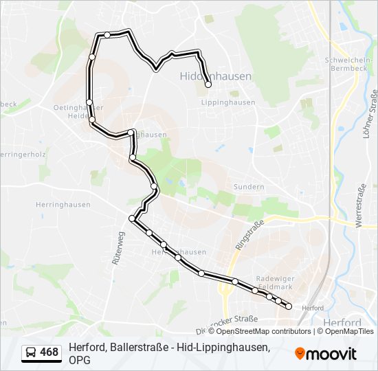 468 bus Line Map