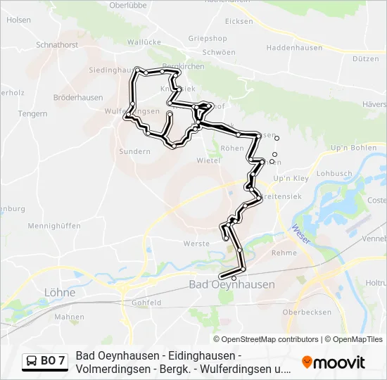 Автобус BO 7: карта маршрута