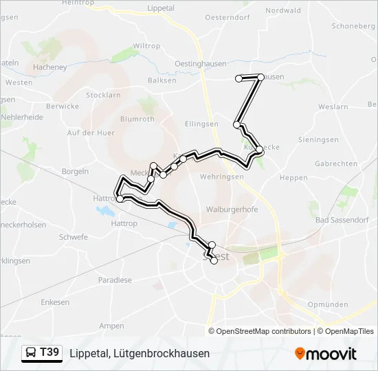 T39 Bus Line Map
