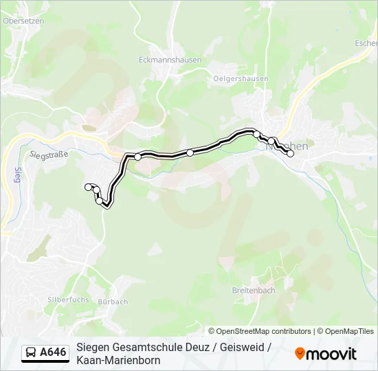 A646 Bus Line Map
