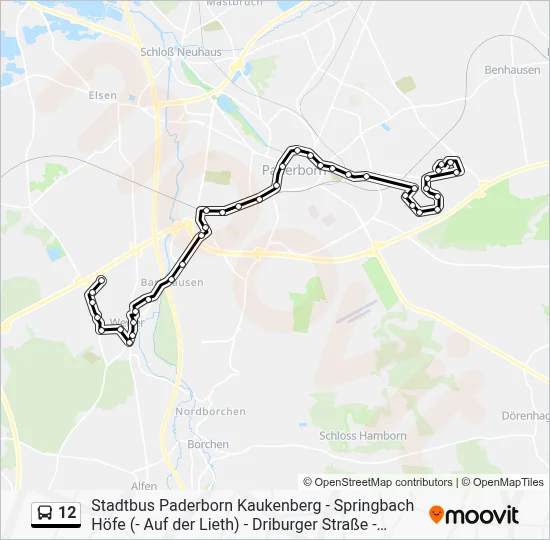 12 Bus Line Map