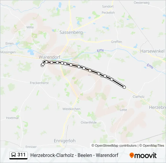 311 Bus Line Map