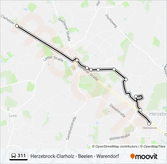 311 Bus Line Map