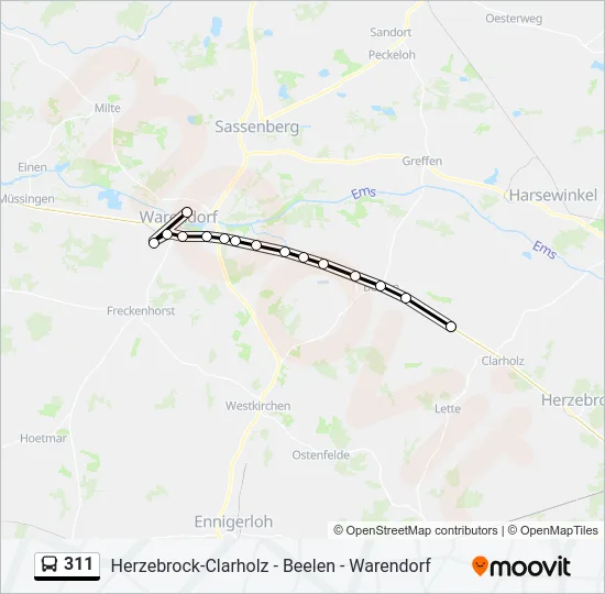 311 Bus Line Map