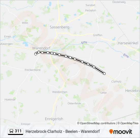 311 Bus Line Map