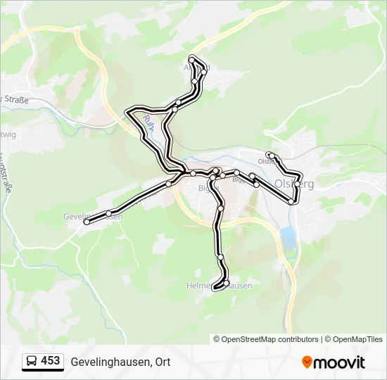 Автобус 453: карта маршрута