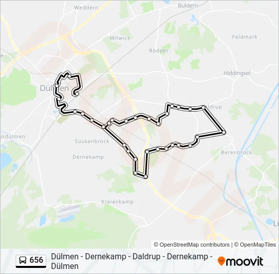 656 Bus Line Map