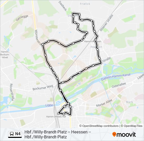 N4 Bus Line Map