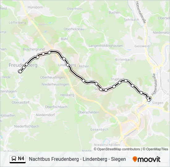 N4 Bus Line Map
