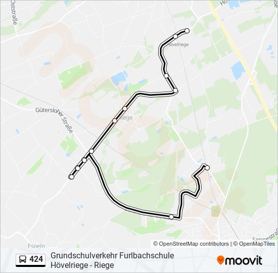 424 bus Line Map