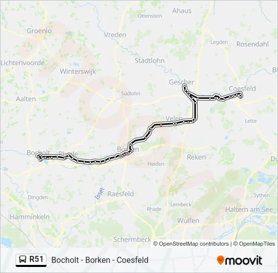 R51 Bus Line Map