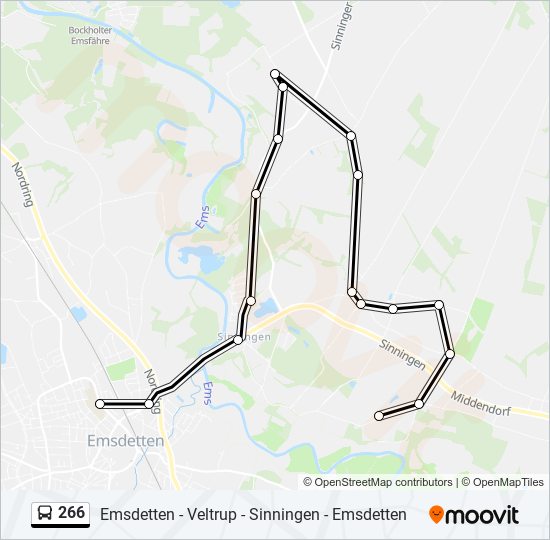 266 bus Line Map