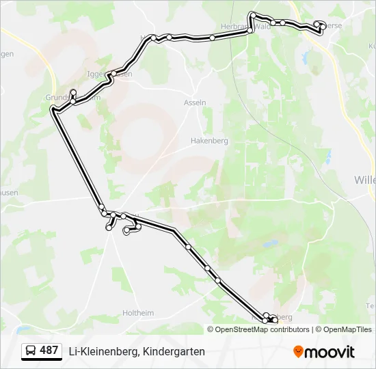 487 Bus Line Map