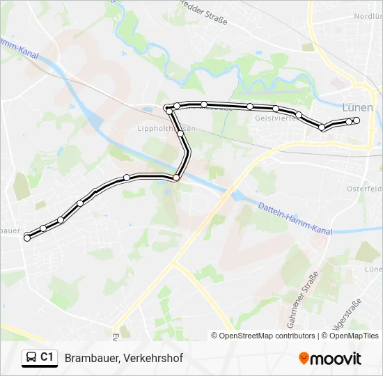 Автобус C1: карта маршрута