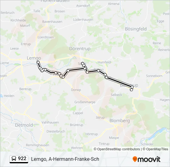 922 Bus Line Map