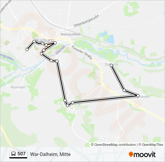 507 Bus Line Map