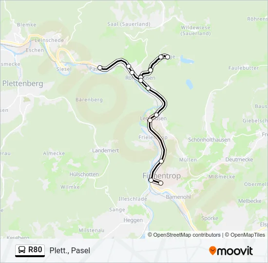 R80 Bus Line Map