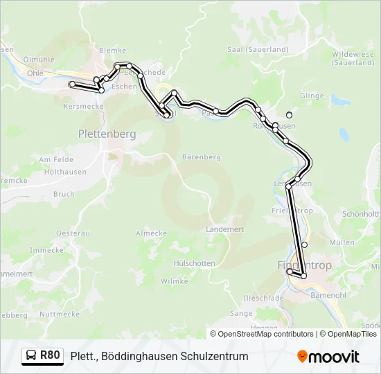 R80 Bus Line Map