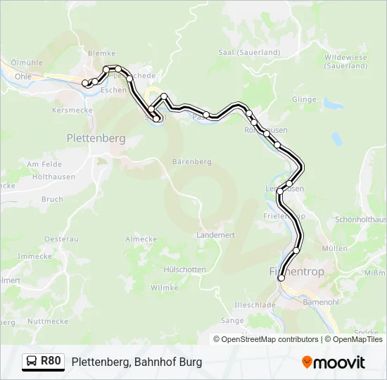R80 Bus Line Map