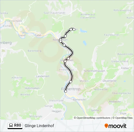 R80 Bus Line Map