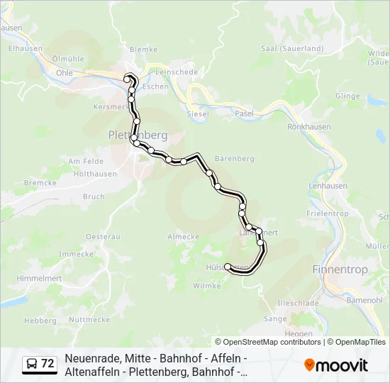 72 Bus Line Map
