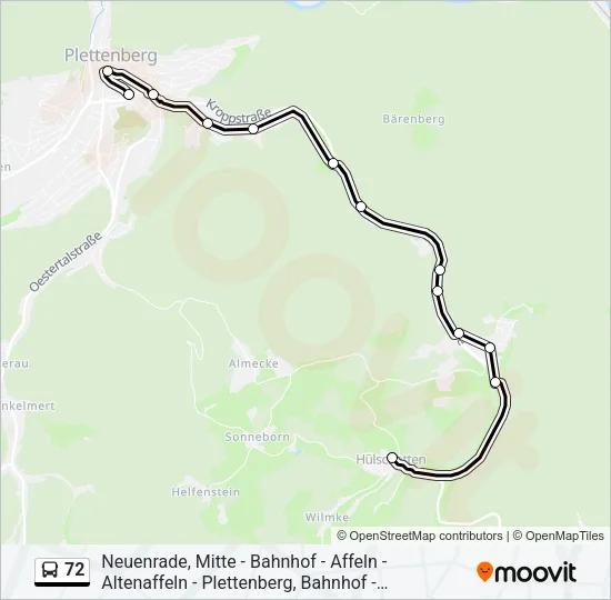 72 Bus Line Map