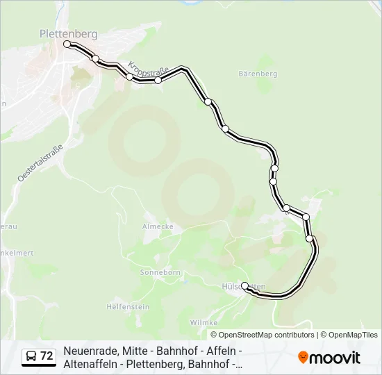 72 Bus Line Map