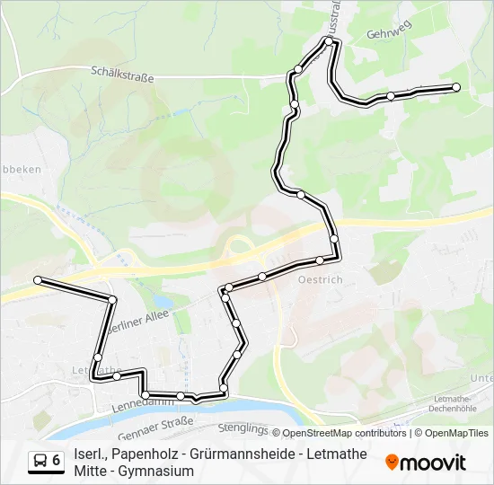 Автобус 6: карта маршрута