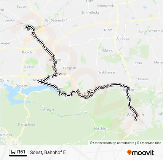 Buslinie R51 Karte