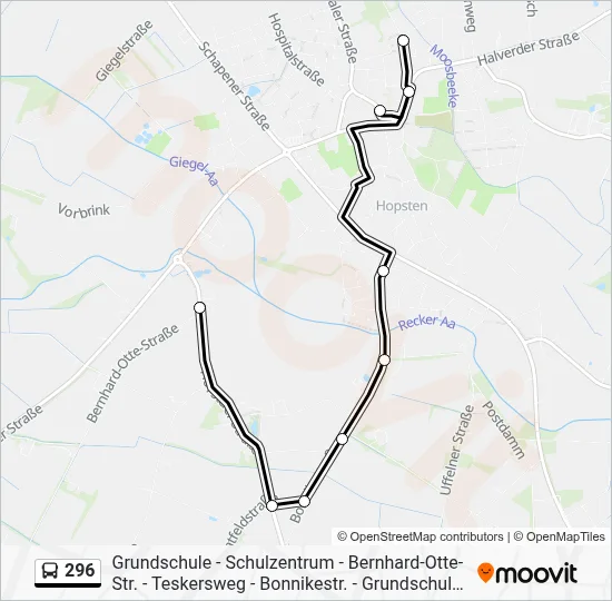 296 Bus Line Map