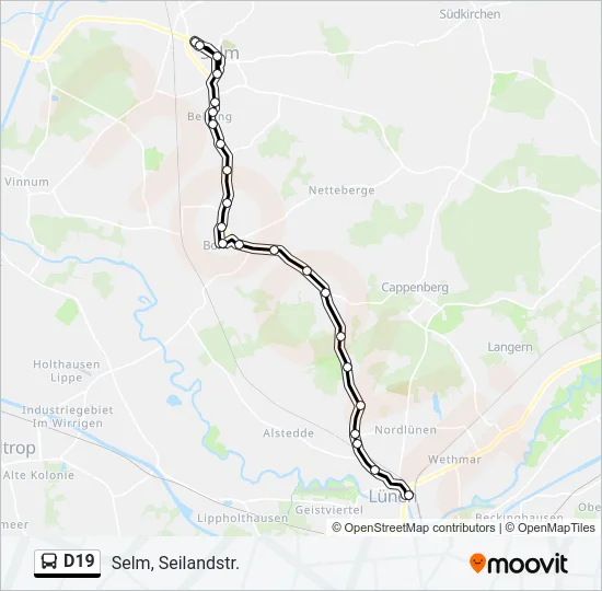 D19 Bus Line Map