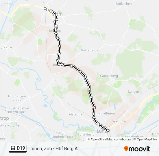 D19 Bus Line Map