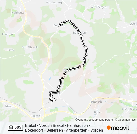 585 Bus Line Map