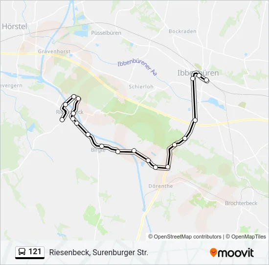 121 Bus Line Map