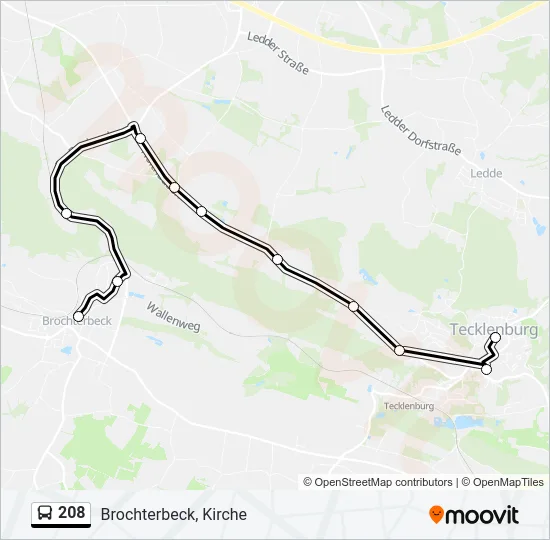 208 Bus Line Map