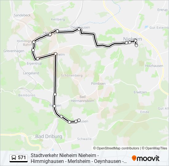 571 bus Line Map