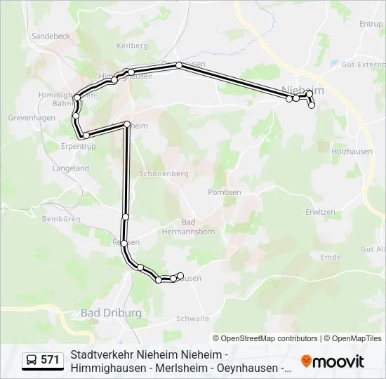 571 Bus Line Map