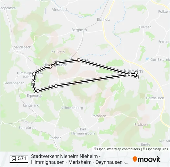 571 Bus Line Map