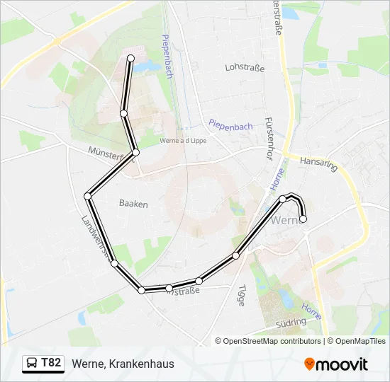 T82 Bus Line Map