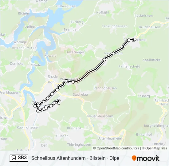 SB3 Bus Line Map