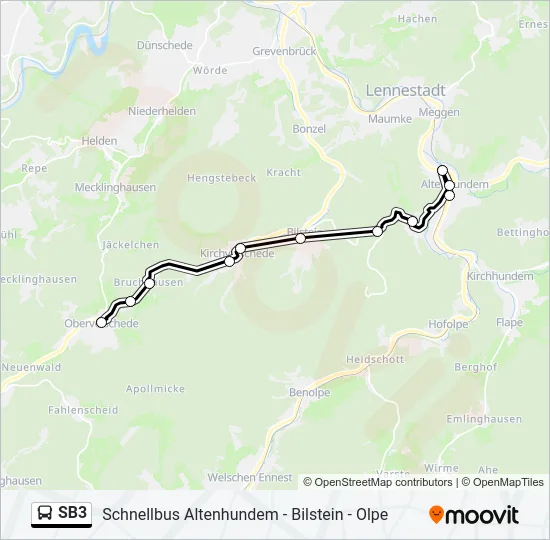 SB3 Bus Line Map