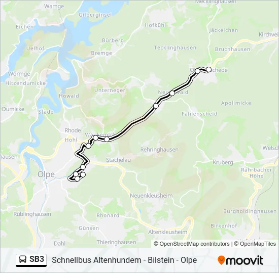 Buslinie SB3 Karte